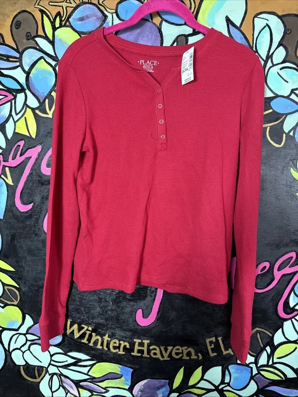 Children’s Place Waffle Tee, Red, XXL
